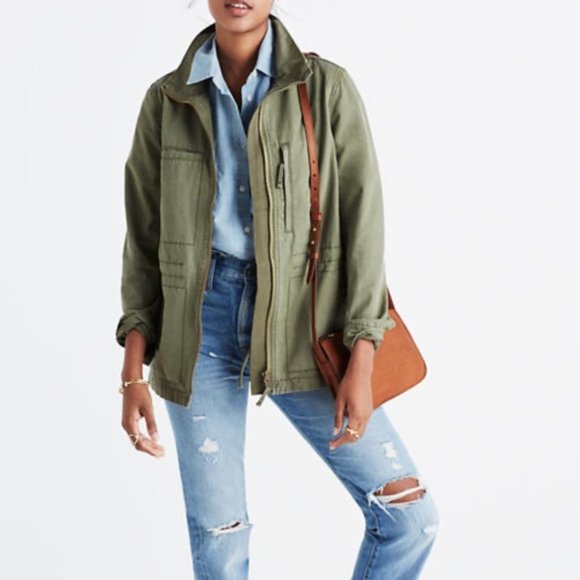 Madewell Zip Up Coat Military Jacket - Picture 2 of 10